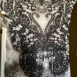 Black and white blouse